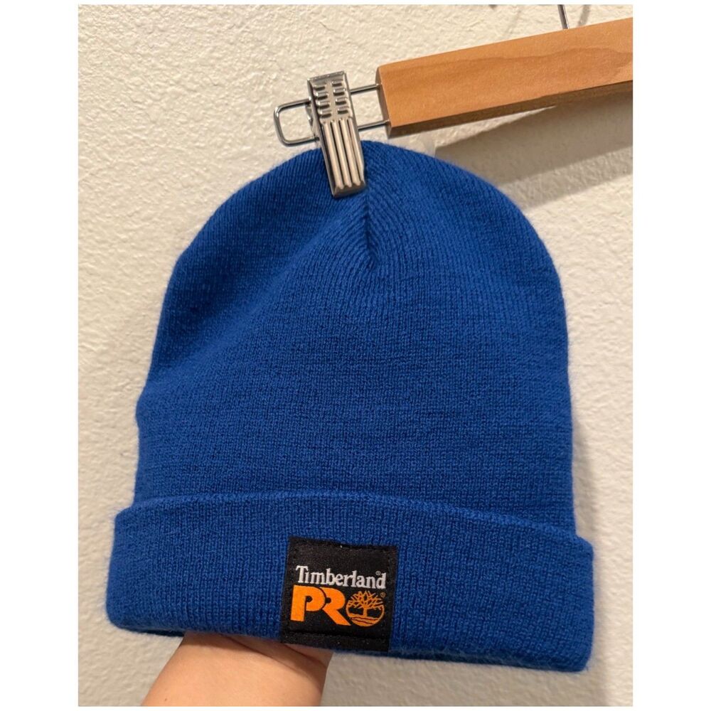 TIMBERLAND Pro Blue Unisex Cuffed Beanie Stretchable Rib-Knit Watch Cap